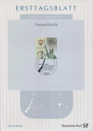 D,Bund Mi.Nr. 20/2009, 2000 Jahre Varusschlacht