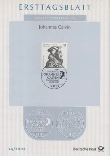 D,Bund Mi.Nr. 24/2009, 500. Geburtstag Johannes Calvin