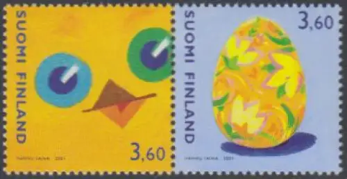 Finnland Mi.Nr. Zdr.1560-61 Ostern, Küken, Osterei