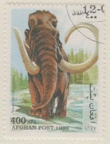Afghanistan Mi.Nr. 1784 Prähistorische Säugetiere, Kältesteppen-Mammut (400)