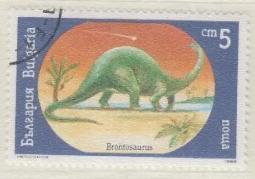 Bulgarien Mi.Nr. 3840 Prähistorische Tiere, Brontosaurus (5)