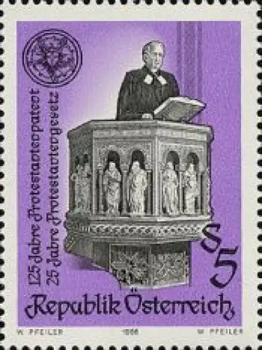 Österreich Mi.Nr. 1864 Protestantenpatent, Pfarrer predigt von Kanzel (5)