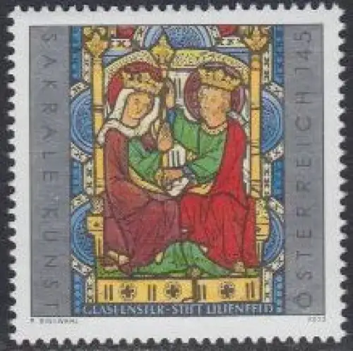 Österreich Mi.Nr. 3002 Sakrale Kunst, Glasfenster Marienkrönung Lilienfeld (145)