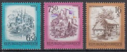 Österreich Mi.Nr. 1549-51 Freim. Schönes Österreich (3 Werte)