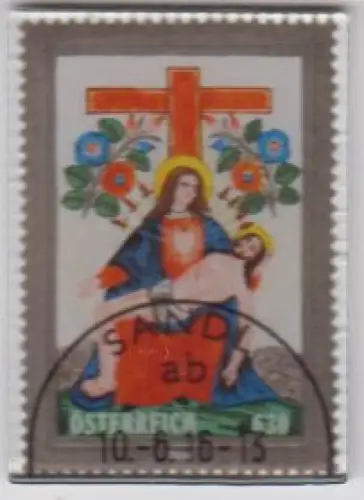 Österreich MiNr. 3274 Hinterglasmalerei aus Sandl, Pietà mit Kreuz