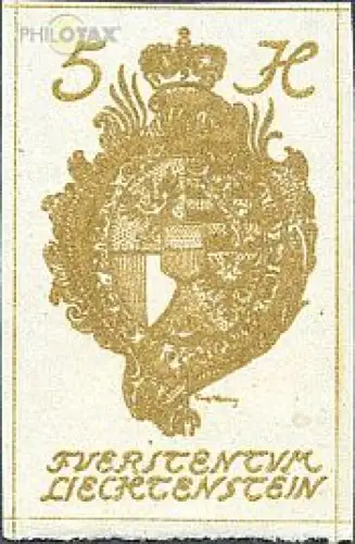 Liechtenstein Mi.Nr. 17 Freim. Landeswappen, geschn. (5)