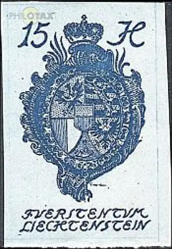 Liechtenstein Mi.Nr. 19 Freim. Landeswappen, geschn. (15)