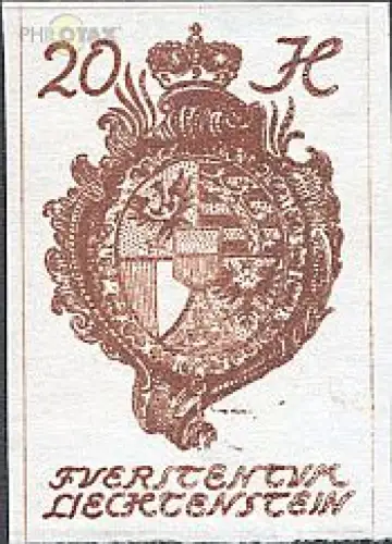 Liechtenstein Mi.Nr. 20 Freim. Landeswappen, geschn. (20)