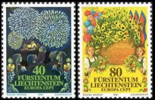 Liechtenstein Mi.Nr. 764-65 Europa 1981 Folklore (2 Werte)