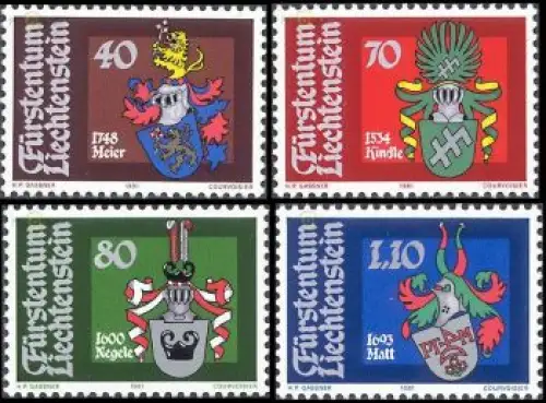 Liechtenstein Mi.Nr. 766-69 Wappen der Landammänner (II) (4 Werte)