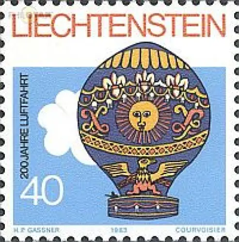 Liechtenstein Mi.Nr. 825 200 Jahre Luftfahrt, Montgolfiere (40)
