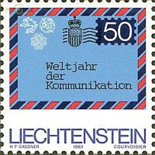Liechtenstein Mi.Nr. 826 Weltkommunikationsjahr, Luftpostbrief (50)