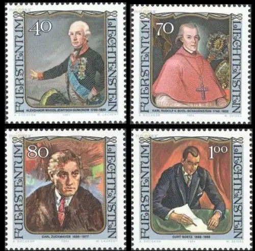 Liechtenstein Mi.Nr. 839-42 Gemälde berühmter Gäste (III) (4 Werte)