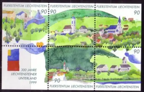 Liechtenstein Mi.Nr. Block 16 300 Jahre Unterland