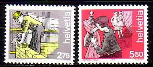 Schweiz Mi.Nr. 1402-03 Freim. Mensch und Beruf (2 Werte)
