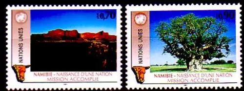 UNO Genf Mi.Nr. 198-99 1 Jahr Unabhängigkeit Namibias (2 Werte)