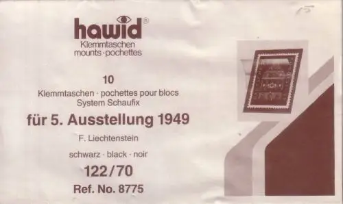1 Pack. = 10 HAWID-Klemmtaschen schwarz 122x70 mm System Schaufix (8775)