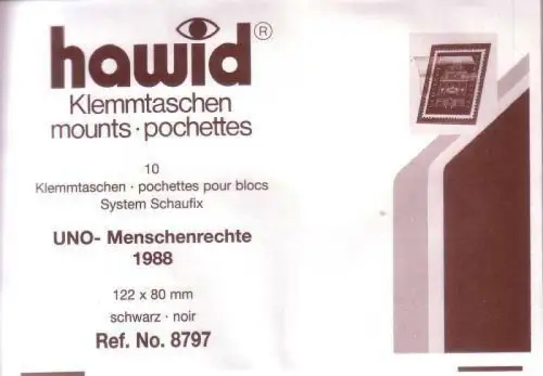 1 Pack. = 10 HAWID-Klemmtaschen schwarz 122x80 mm System Schaufix (8797)