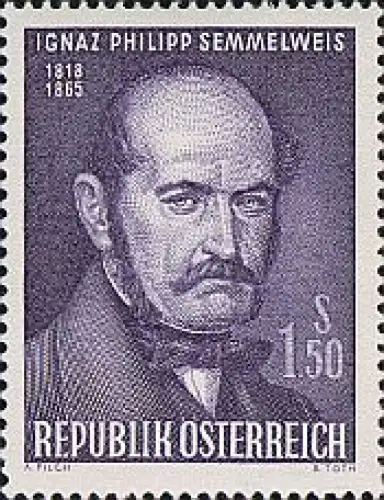 Österreich Mi.Nr. 1192 100 Todest. Ignaz Semmelweiß (1,50)