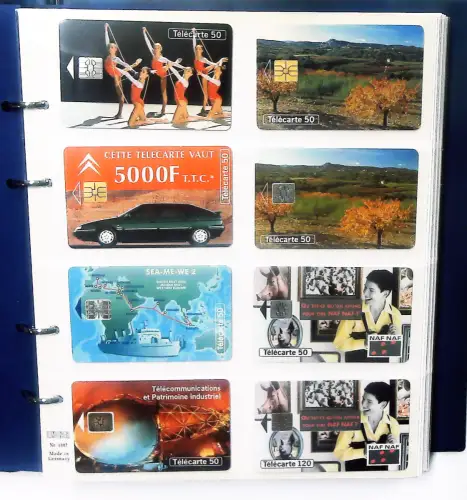 Telefonkarten Frankreich Sammlung 155 Karten im Album mit Schuber
