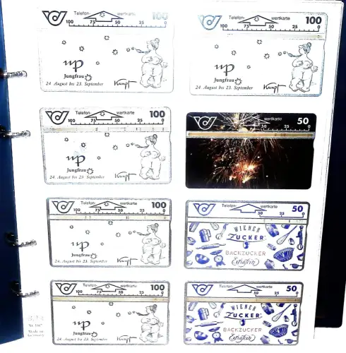 Telefonkarten Österreich Sammlung 161 Karten im Album mit Schuber