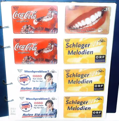 Telefonkarten Österreich Sammlung 160 Karten im Album mit Schuber