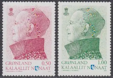 Grönland Mi.Nr. 623-24 Freim. Königin Margrethe II (2 Werte)