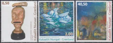 Grönland Mi.Nr. 636-38 Zeitgenössische Kunst, Skulptur und Gemälde (3 Werte)