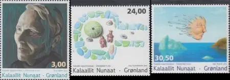 Grönland Mi.Nr. 669-71 Zeitgenössische Kunst, Gemälde (3 Werte)