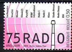 Belgien Mi.Nr. 3463 Radioinstitut, Sendeturm + Radiowellen (0,50)