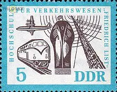 D,DDR Mi.Nr. 916 Hochschule Verkehrswesen, Flugzeug, Lok, Dampfer, Sendemast (5)