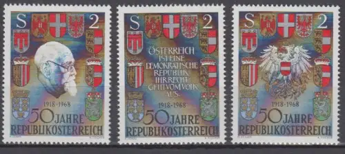 Österreich Mi.Nr. 1273-75 50 J. Republik Österreich (3 Werte)