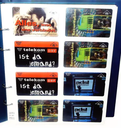 Telefonkarten Schweiz Österreich Sammlung 164 Karten im Album mit Schuber