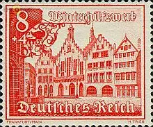 D,Dt.Reich Mi.Nr. 734 Winterhilfswerk Römer Frankfurt (8+4)