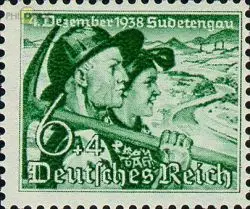 D,Dt.Reich Mi.Nr. 684y Abstimmung Sudetenland waager. Gummiriffelung (6+4)