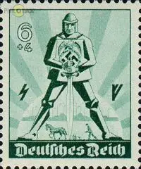 D,Dt.Reich Mi.Nr. 745 Tag der Arbeit, Ritter (6+4)