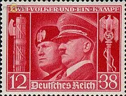 D,Dt.Reich Mi.Nr. 763 Waffenbrüderschaft Hitler und Mussolini (12+38)