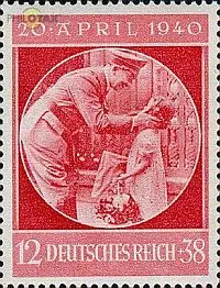 D,Dt.Reich Mi.Nr. 744 Hitlers Geburtstag, Hitler mit Kind (12+38)