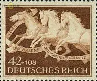 D,Dt.Reich Mi.Nr. 815 Braunes Band München-Riem, Rennpferde (42+108)