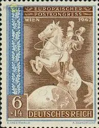 D,Dt.Reich Mi.Nr. 821 Europ. Postkongreß Reitender Postillion Weltkugel (6+14)