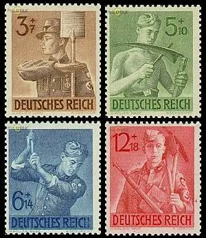 D,Dt.Reich Mi.Nr. 850-853 Arbeitsdienst (4 Werte)