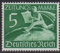 D,Dt.Reich Mi.Nr. Z 738 Auslandszeitungsmarke, Zeitungsbote ü. Weltkugel (5)