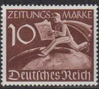 D,Dt.Reich Mi.Nr. Z 739 Auslandszeitungsmarke, Zeitungsbote ü. Weltkugel (10)