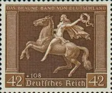D,Dt.Reich Mi.Nr. 671 Braunes Band München Riem  (42+108)