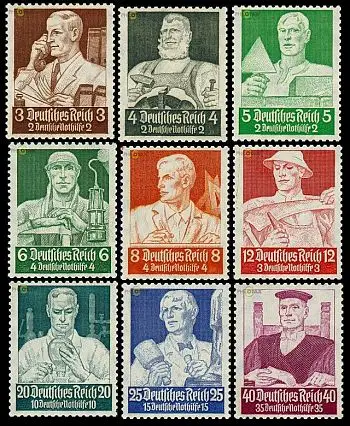 D,Dt.Reich Mi.Nr. 556-564 Nothilfe, Berufsstände (9 Werte)