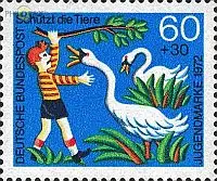 D,Bund Mi.Nr. 714 Jugend 72 Tierschutz (60+30)