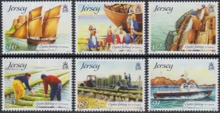 Jersey Mi.Nr. 1851-56 Austernfischerei (6 Werte)