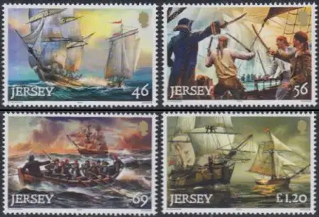 Jersey Mi.Nr. 1858-61 Piraten und Freibeuter im 18.Jh. (4 Werte)