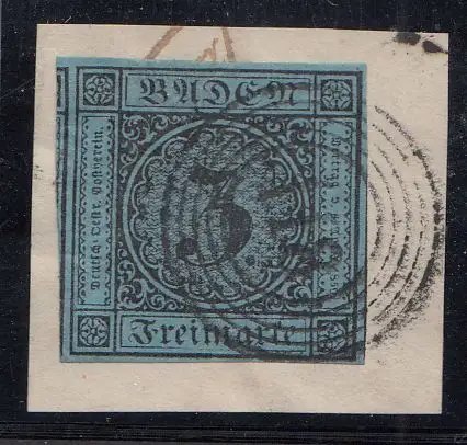 Baden, Mi.Nr. 8, Ziffer im Kreis, gest. "118"