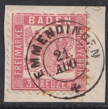 Baden, Mi.Nr. 18, Wappen, gestempelt 